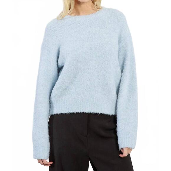 MOLLY BRACKEN Sweaters - NEW MOLLY BRACKEN crew neck long sleeve knit sweater in light blue lurex